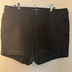 Hollister Women’s Black Frayed Hem Denim Shorts